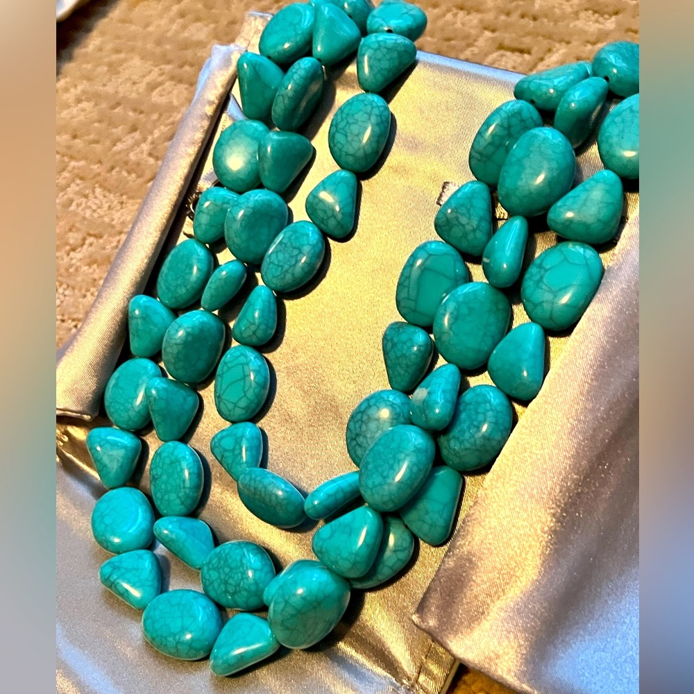 TURQUOISE CHUNKY FASHION NECKLACE FROM JCREW